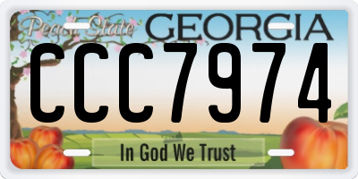 GA license plate CCC7974