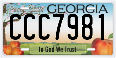 GA license plate CCC7981