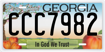 GA license plate CCC7982
