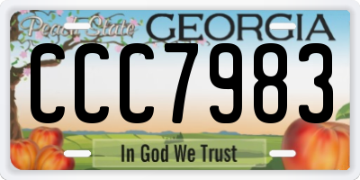 GA license plate CCC7983