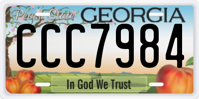 GA license plate CCC7984