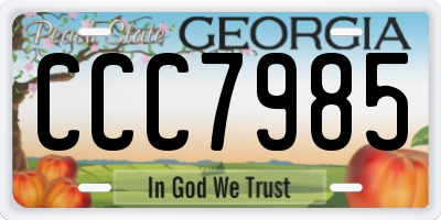 GA license plate CCC7985