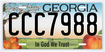 GA license plate CCC7988