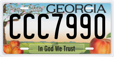 GA license plate CCC7990