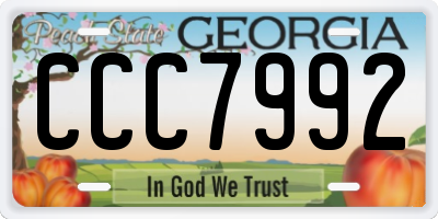 GA license plate CCC7992