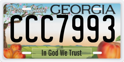 GA license plate CCC7993