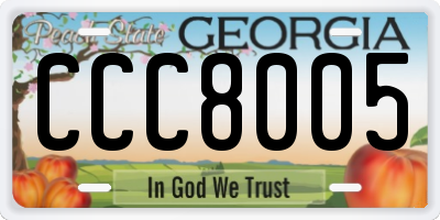 GA license plate CCC8005