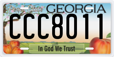GA license plate CCC8011