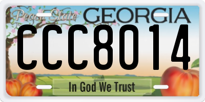 GA license plate CCC8014