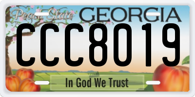 GA license plate CCC8019