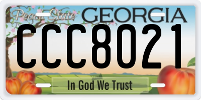 GA license plate CCC8021