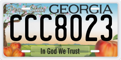 GA license plate CCC8023