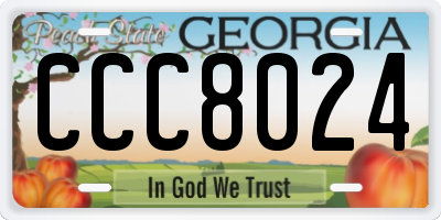 GA license plate CCC8024