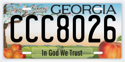 GA license plate CCC8026