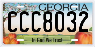 GA license plate CCC8032