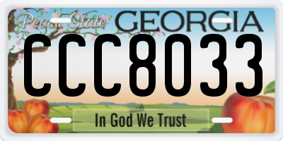GA license plate CCC8033