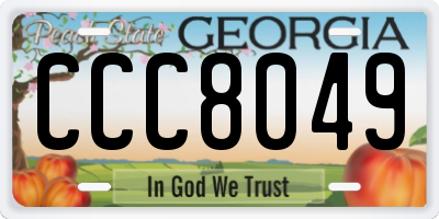 GA license plate CCC8049