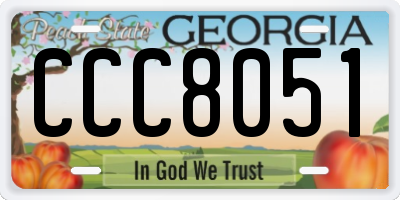 GA license plate CCC8051