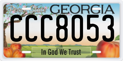 GA license plate CCC8053