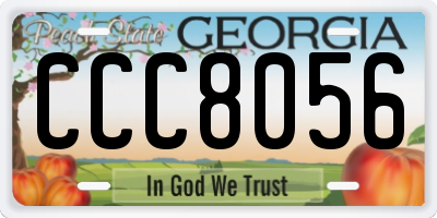 GA license plate CCC8056