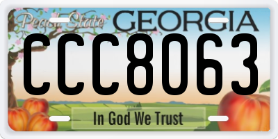 GA license plate CCC8063