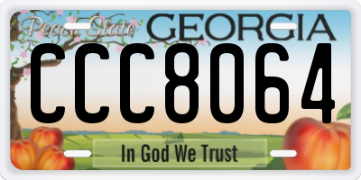 GA license plate CCC8064