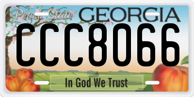 GA license plate CCC8066