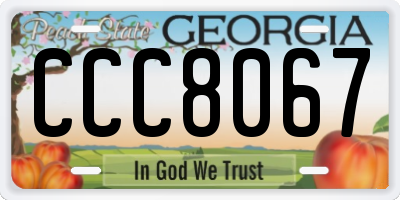 GA license plate CCC8067