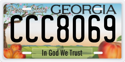 GA license plate CCC8069