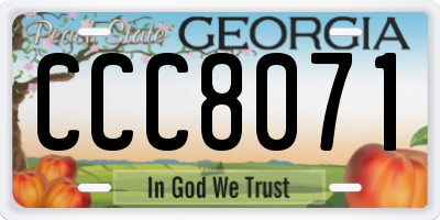 GA license plate CCC8071