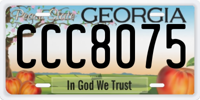 GA license plate CCC8075
