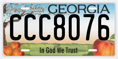 GA license plate CCC8076