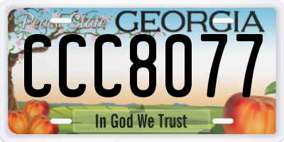 GA license plate CCC8077