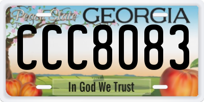GA license plate CCC8083