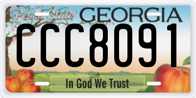 GA license plate CCC8091