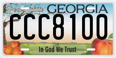 GA license plate CCC8100