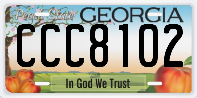 GA license plate CCC8102