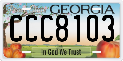 GA license plate CCC8103