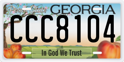 GA license plate CCC8104