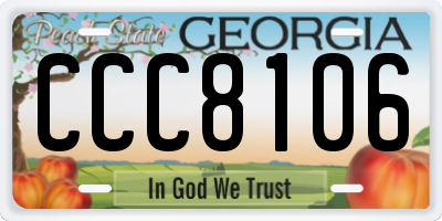 GA license plate CCC8106