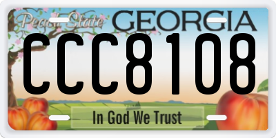 GA license plate CCC8108