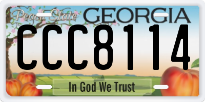 GA license plate CCC8114