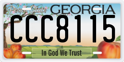 GA license plate CCC8115