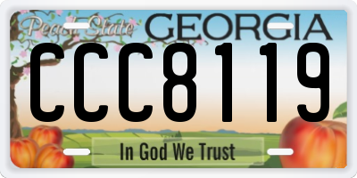 GA license plate CCC8119