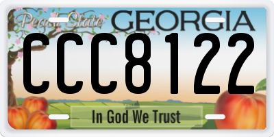 GA license plate CCC8122
