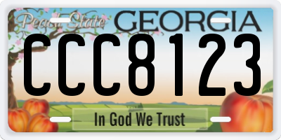 GA license plate CCC8123