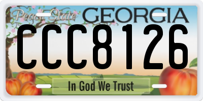 GA license plate CCC8126