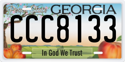 GA license plate CCC8133