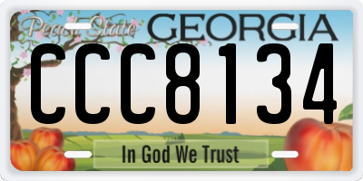 GA license plate CCC8134