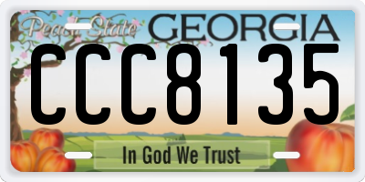 GA license plate CCC8135